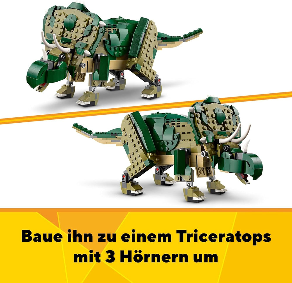 LEGO Creator T.Rex, Dino 3-in-1 Transformable Triceratops or Pterodactyl, Mobile Dinosaur Model for Kids, Gift for Boys and Girls 31151 Building Sets Besuche den LEGO-Store