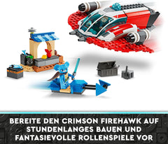LEGO Star Wars: The Adventures of the Young Jedi Crimson Firehawk, Kids Starter Set with Buildable Spaceship, Speeder Bike and 3 Figures, Gift for Boys and Girls 4 Years Old 75384 Building Sets Besuche den LEGO-Store