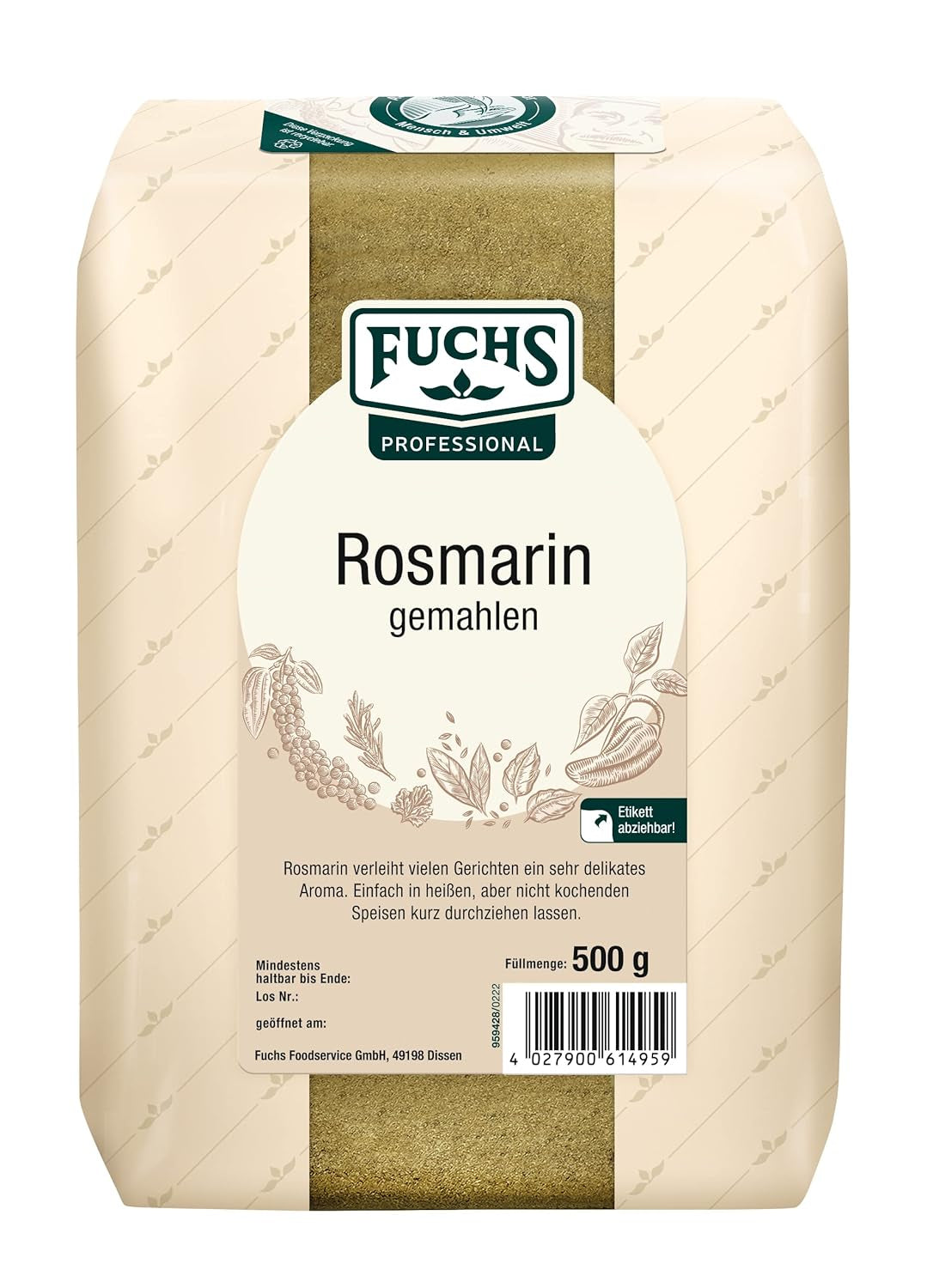 - Rosemary gemahlen | Für Rosmarin-Kartoffeln und Lamm-Gerichte | Profi-Qualität für Großverbraucher | 0.6 kg im recyclable bag