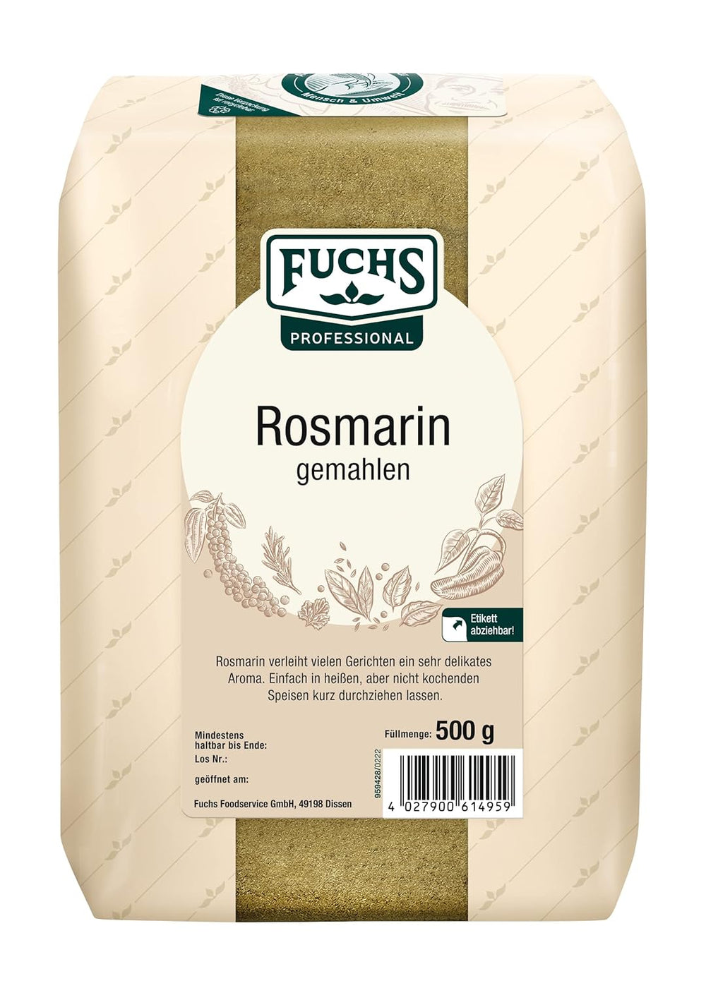 - Rosemary gemahlen | Für Rosmarin-Kartoffeln und Lamm-Gerichte | Profi-Qualität für Großverbraucher | 0.6 kg im recyclable bag