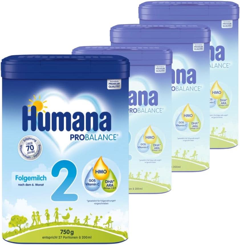Humana PROBALANCE 2 follow-on milk, after the 6th month, 750 grams Mother and Child Naty Shop 4 x 750 grams