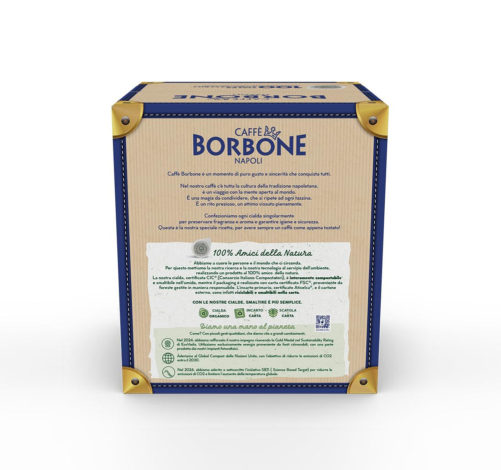 Caffè Borbone Kompostierbare Kaffeepads, Gold-Kaffeemischung - 100 Pads - Kompatibel mit ESE System Papier Pads 44 mm
