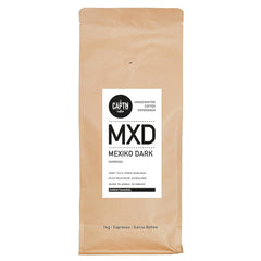 CAPTN Coffee MEXIKO DARK Espressobohnen 1kg | Kräftig, Haselnuss, Schokolade | ganze Bohne I Ideal für Vollautomat und Siebträger [Direkthandel]