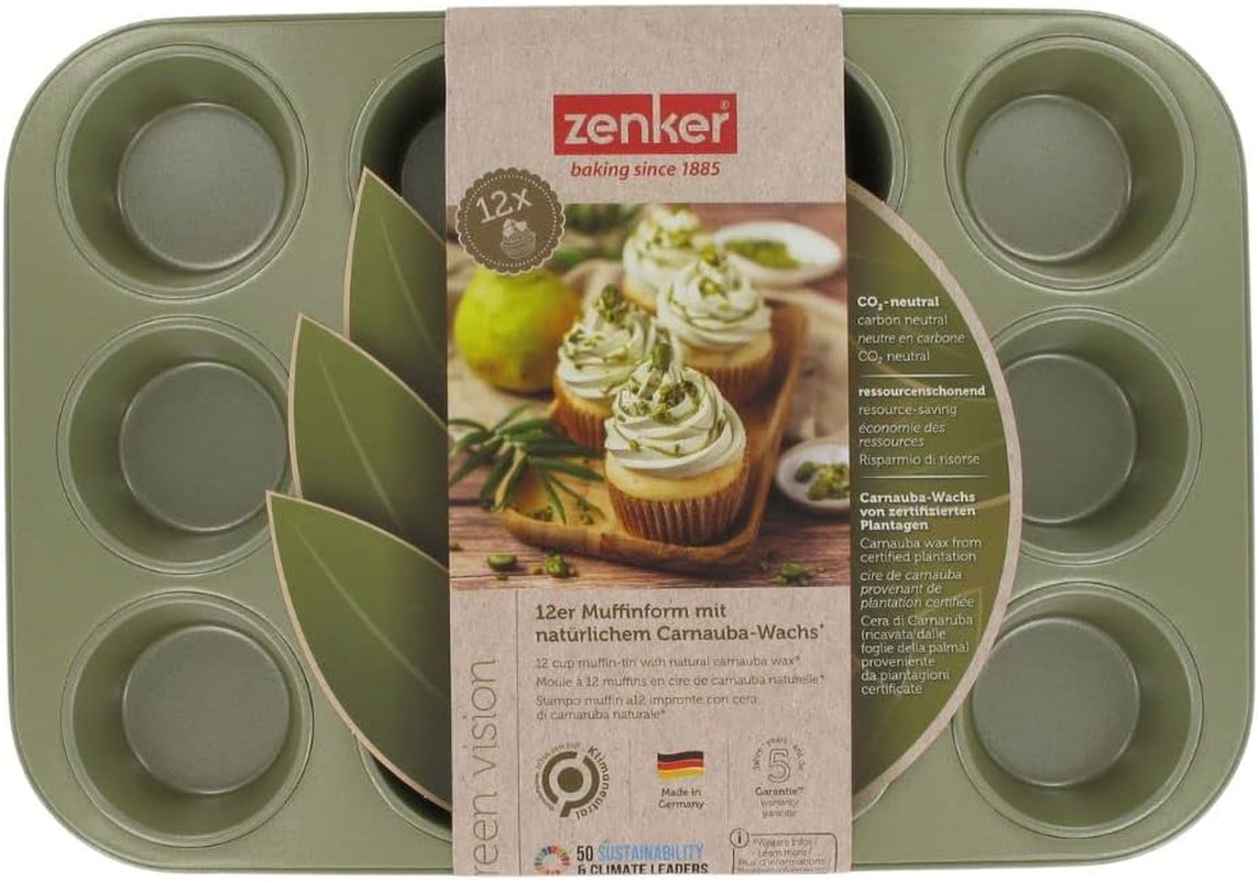 Zenker Muffinform Für 12 Stück – Ressourcenschonende Und Klimaneutrale Backform Für Muffins Und Cupcakes – 12Er Muffinblech Mit Veganer Antihaftbeschichtung Molds and trays for baking Naty Shop