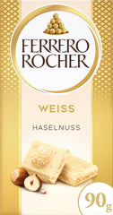 Ferrero Rocher Bar - White Chocolate with Hazelnut - Valentine's Day Gift for Him and Her - 1 Chocolate Bar x 90g