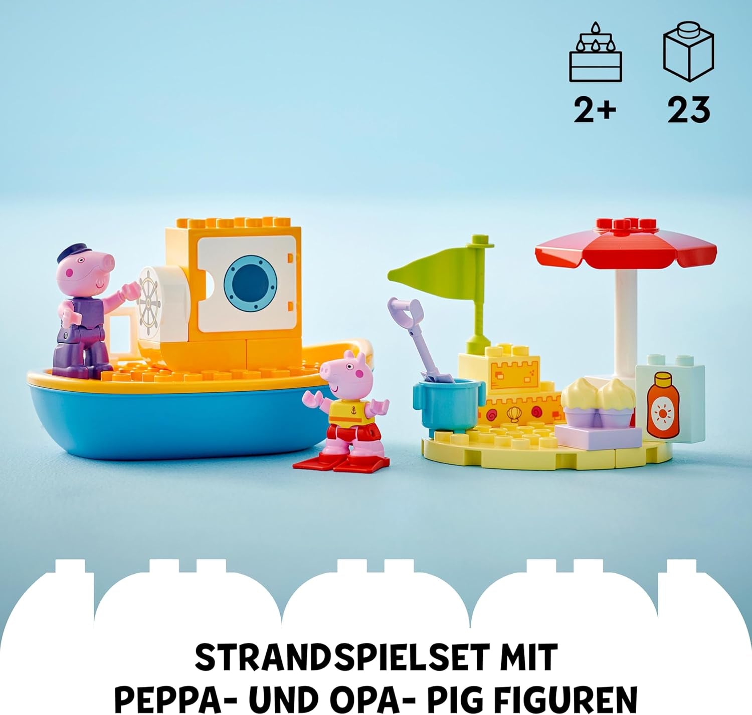 LEGO DUPLO Peppa's Boat Trip: Toy Boat Playset to Build and Rebuild with 2 Figures, Creative Toy, Gift Idea for 2-Year-Olds, Boys and Girls 10432 Building Sets Besuche den LEGO-Store