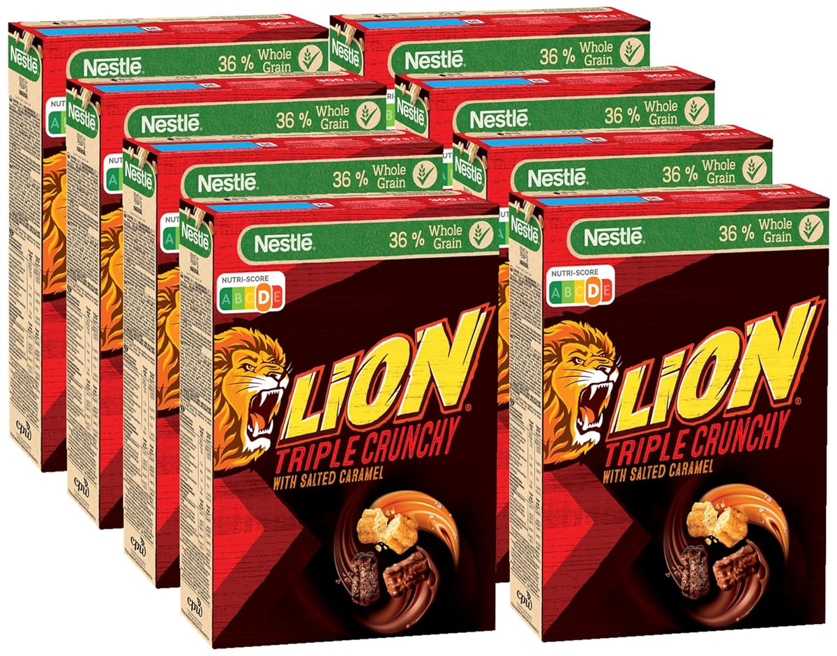 Triple Crunchy Churro Breakfast Cereal with Milk Chocolate and Salted Caramel, Wholegrain Content 36%, Pack of 8 (8x300g)