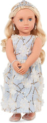 Our Generation - Ellory - 46 cm-Puppe mit geblümtem Kleid - Blondes Haar & Blaue Augen - Schmuck-Accessoires - Vorgetäuschtes Spiel - Spielzeug für Kinder ab 3 Jahren