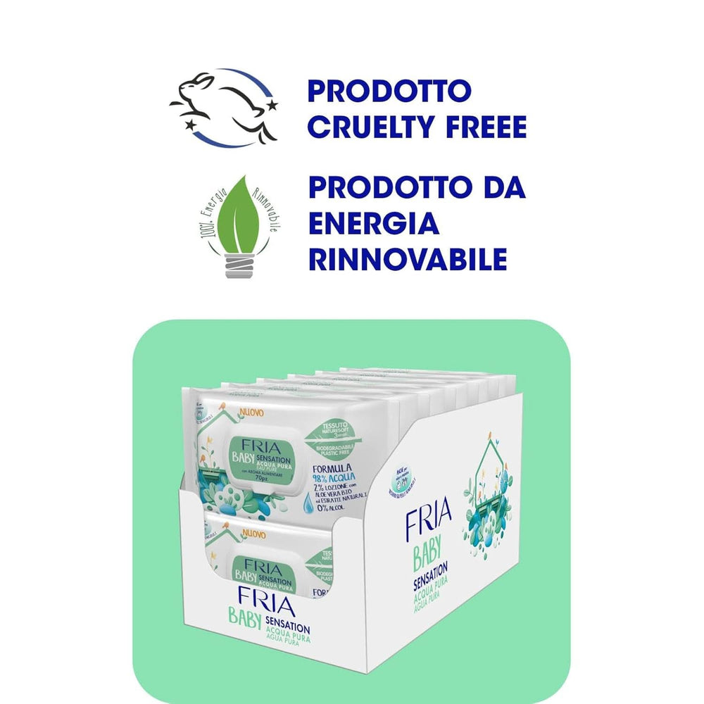 Baby Sensation nappy changing wipes with pure water, 98% purified water formula with skin cleansing effect, dermatologically tested, economic package Baby Wet Wipes Naty Shop