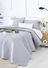 Todocama Fine Boutique bedspread with piqué pattern, for spring, summer, autumn and winter, 100% super soft microfiber, multifunctional blanket, 140/150/160-250 X 260 cm, light gray Beds and Blankets Beuche den Todocama-Store