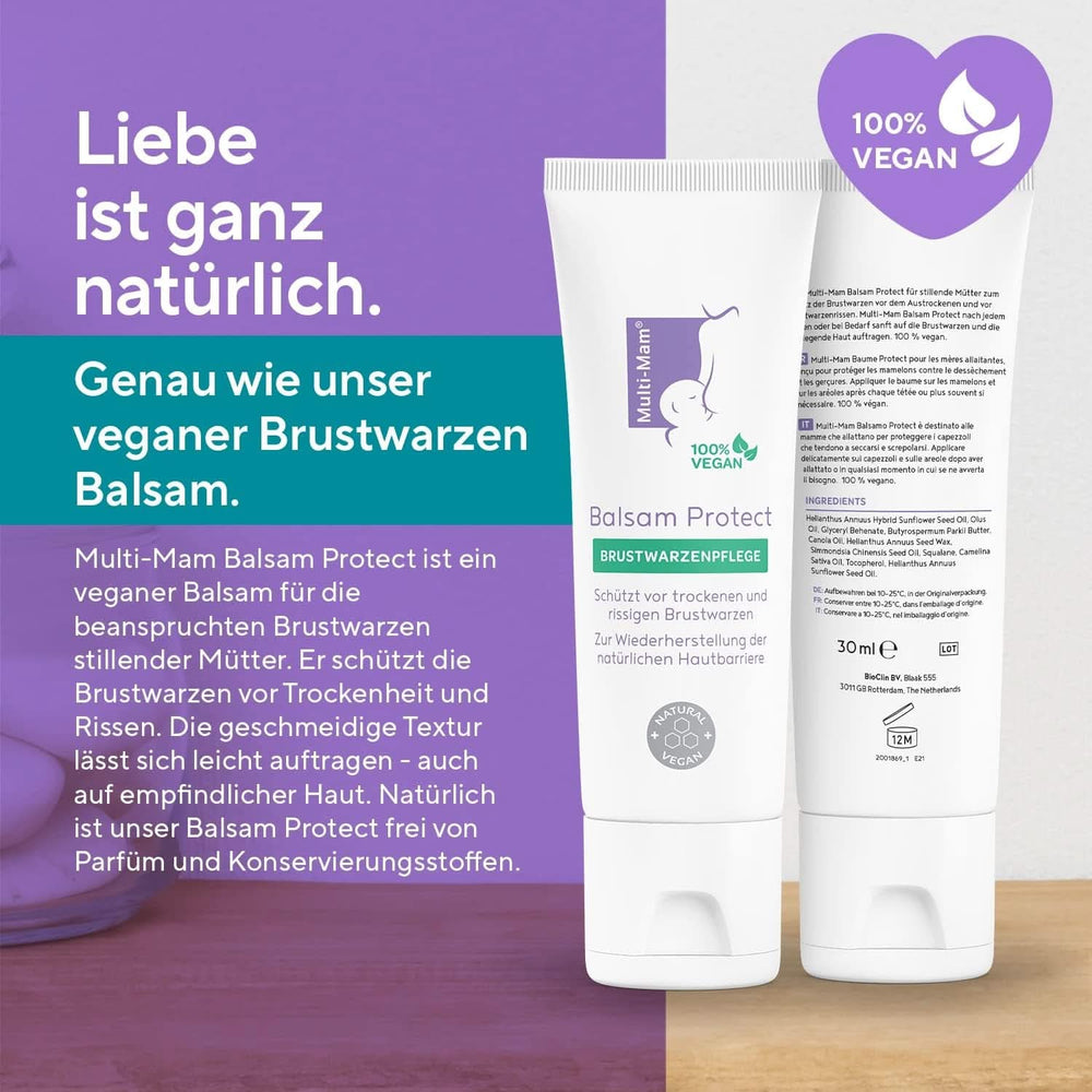 Multi-Mam Balsam Protect Beruhigt Und Schützt Trockene Und Rissige Brustwarzen Während Und Vor Der Stillzeit, Brustwarzencreme Stillen, 30 Ml Tube Accesorii Hrana si Alaptare Bebe Naty Shop