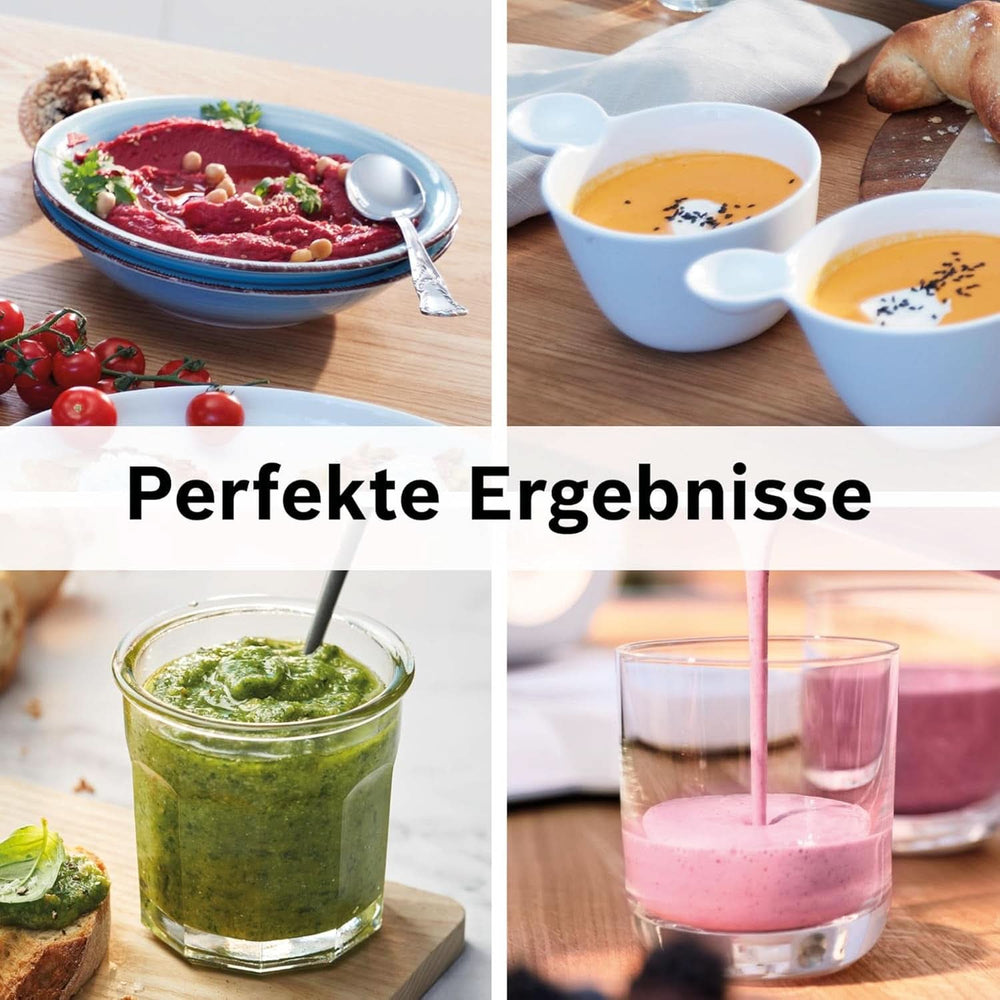 Bosch Standmixer Vitapower Serie 4 MMB6174SN, Verbesserte Version, Hochwertige Edelstahl-Klingen, 1.5L Glasbehälter, 0.6L To-Go-Flasche, Spülmaschinenfeste Teile, 30,000 U/Min, 1200 W, Silver Kitchen Naty Shop