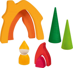 Goki 58427 - Dwarf house - Goki Evolution - Made of high quality maple wood - 7 parts - Colorful water based paints - Made in Europe Dollhouses Naty Shop