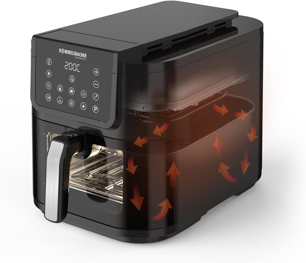 ROMMELSBACHER Hot air fryer with window FRH 1700, 10 programs, silent Appliances Naty Shop