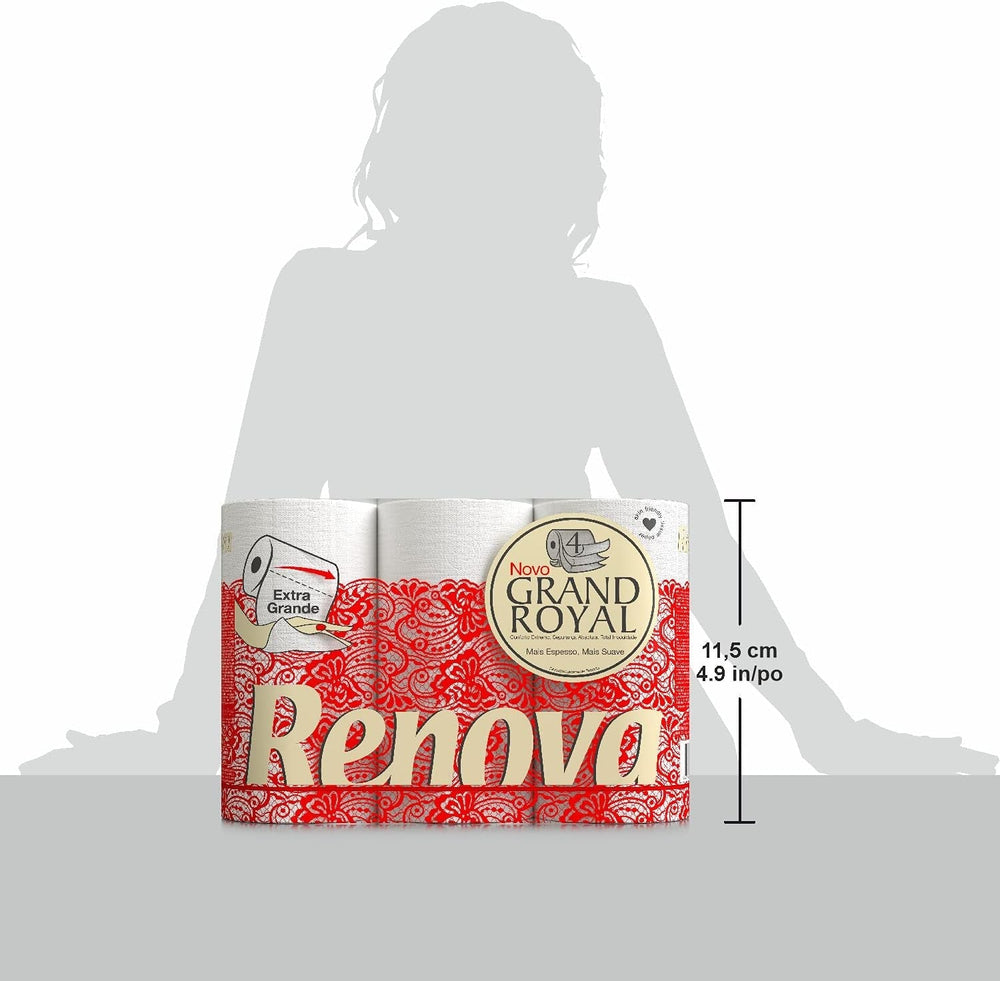 Hârtie igienică Renova Renova Grand Royal 4 straturi - 6 role, Large (pachet de 5)