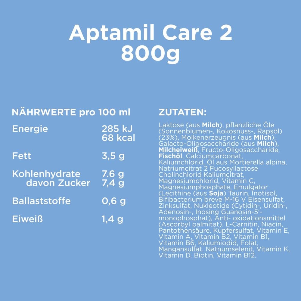 Aptamil Care 2 – Also suitable for babies born by caesarean section – 1 x 800 g