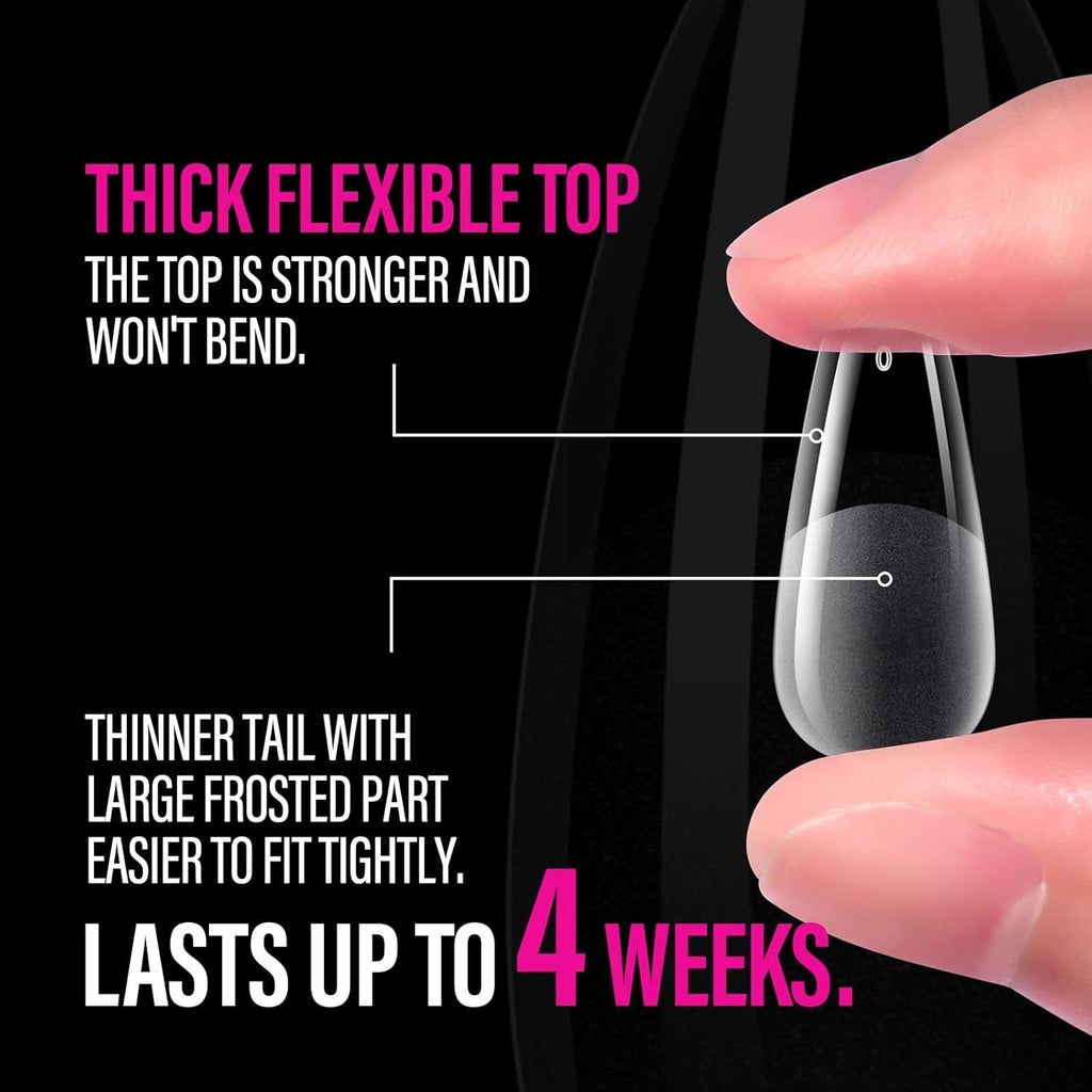 504 bucăți Tipuri de unghii Gel Ballerina Medium: Tipuri de unghii pentru unghii cu gel Unghii false din PMMA Extensii de unghii, unghii artificiale, 12 mărimi