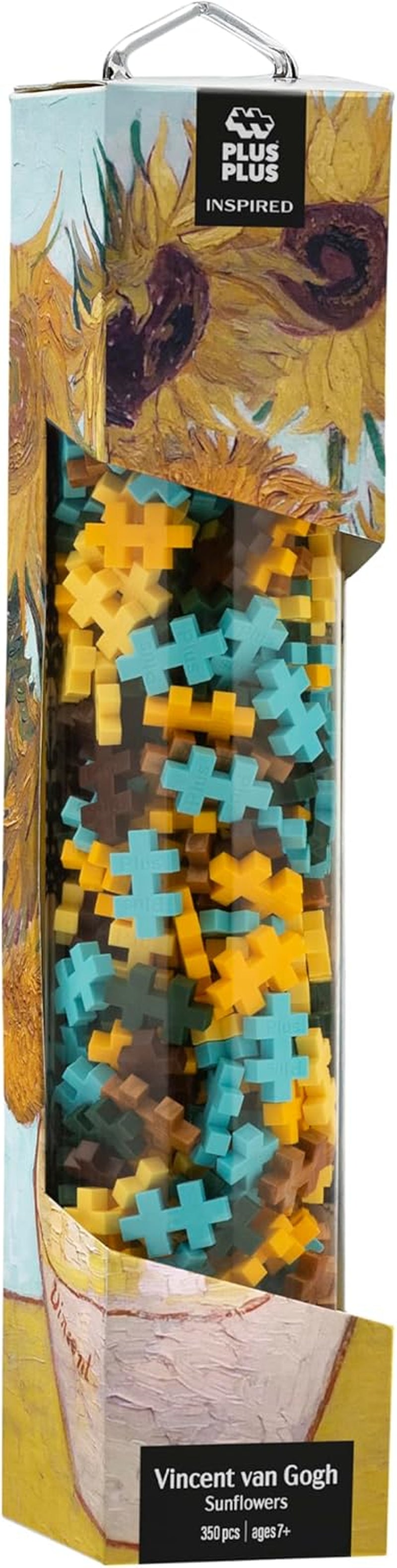 Plus-Plus 5163 Geniales Konstruktionsspielzeug, Sonnenblumen von Vincent Van Gogh, Inspired-Edition, Kreativ-Bausteine ​​Tube, 350 Teile, Sunflowers