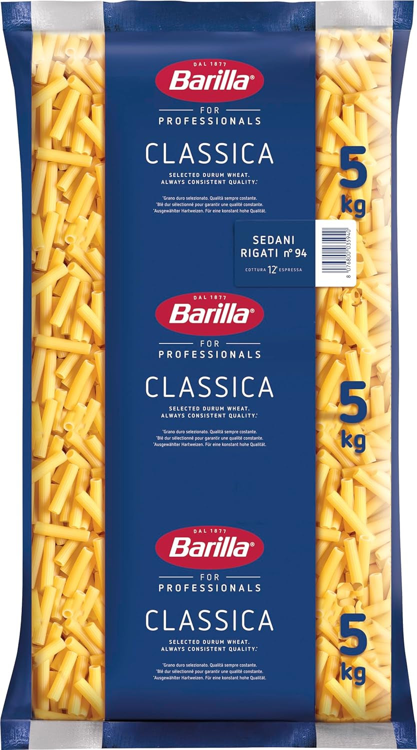 Penne Rigate Barilla durum wheat pasta n. 73 – Pack of 1 (1x5kg)