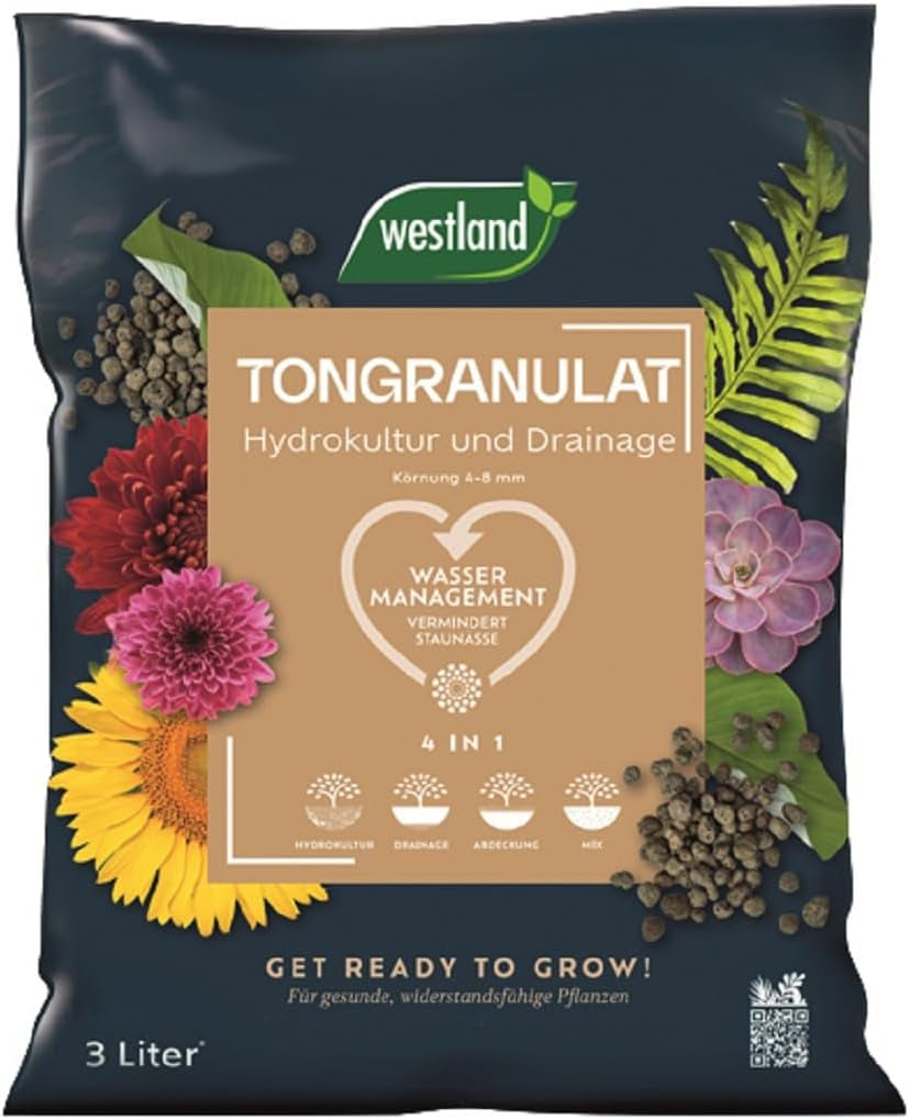 Westland Clay Granules, 5 L - Granules for plants ideal for hydroponics, drainage substrate without chemical additives, for indoor and outdoor use