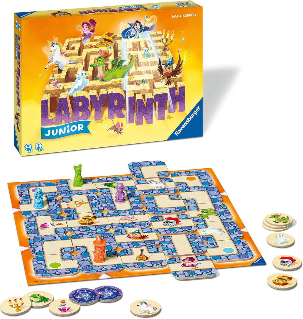 Ravensburger Joc pentru copii 20847 - Labirint Junior - Clasic pentru familie pentru cei mici, joc pentru copii cu vârsta de 4 ani și peste - joc de societate potrivit pentru 2-4 jucători, ediție Junior