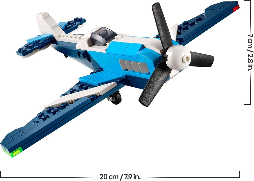 LEGO Creator 3in1 Flieger: Rennflugzeug Spielzeug - Umbaubar in Jet oder Hubschrauber Modell - Fahrzeug Bauset für Jungen und Mädchen ab 7 Jahren - Geschenkidee zum Geburtstag 31160
