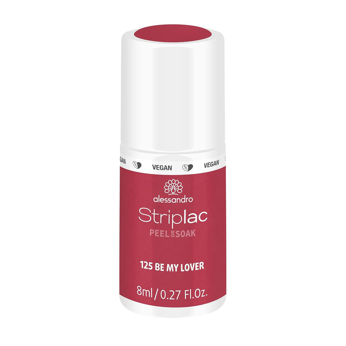 UV nail polish alessandro Striplac Be My Lover - Delicate and long-lasting - Easy removal thanks to peel-off removal technology - Vegan and cruelty-free - 8 ml