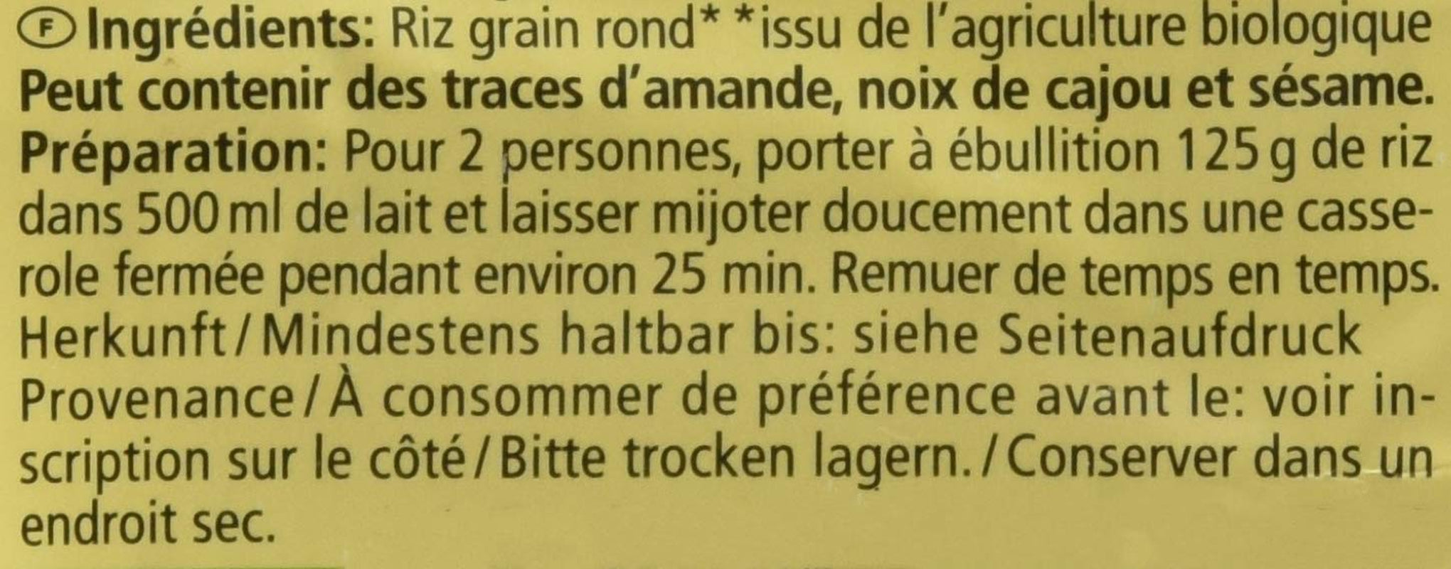 Organic rice pudding, 500g