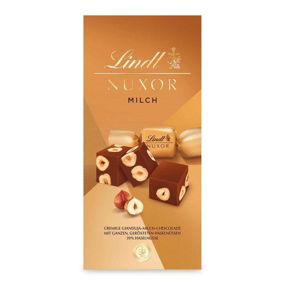 Lindt Chocolate | NUXOR milk chocolate sachet | 103g | Creamy Gianduja Milk Chocolate Cubes with Roasted Hazelnuts | Chocolate gift