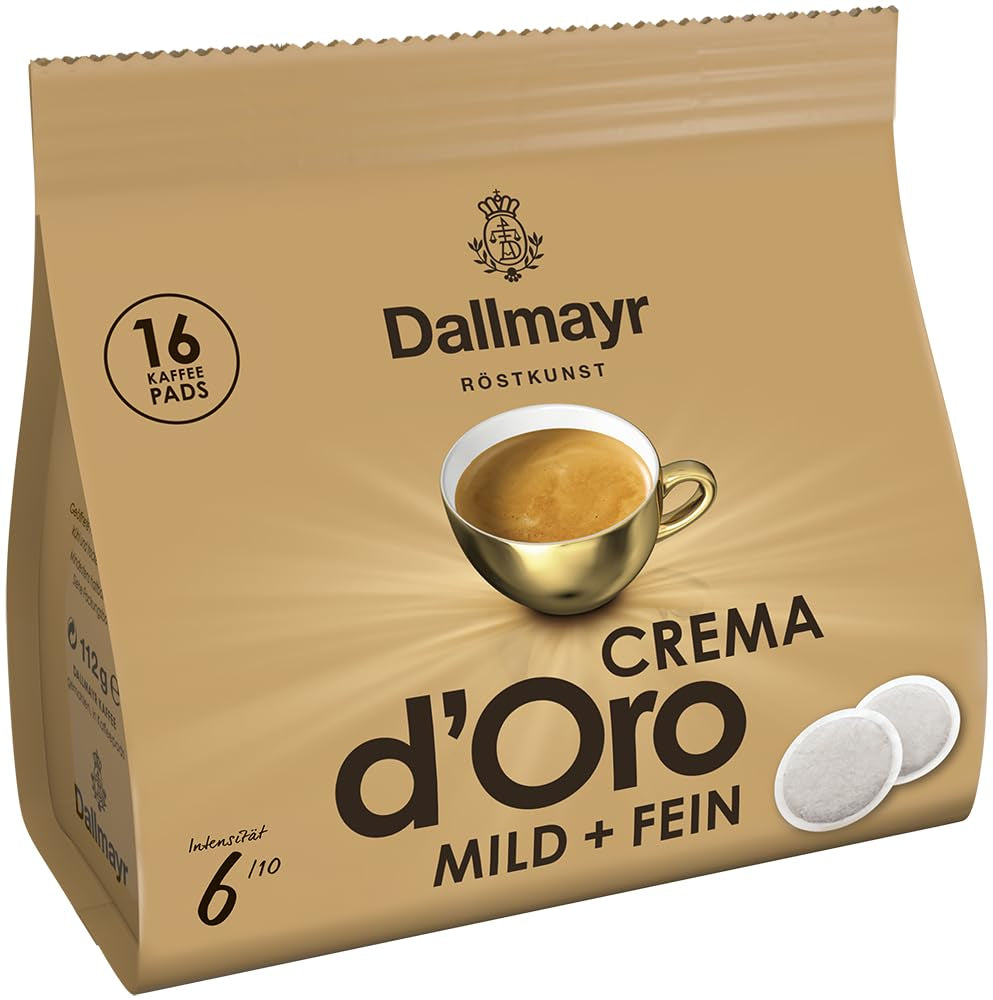 Crema d 'Oro mild & fein Pads (16 Kaffee Pads)