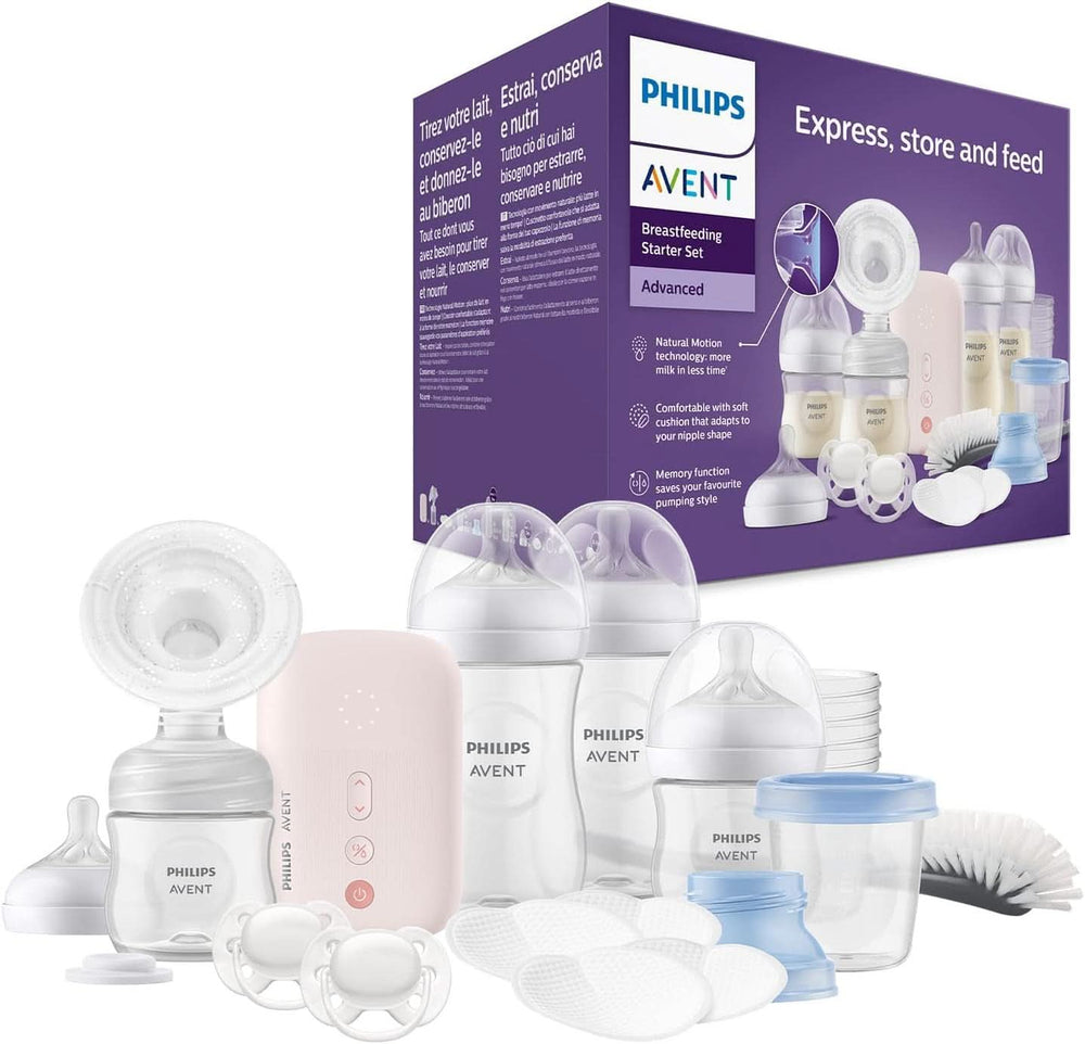Pompa de sân electrică Philips Avent, set cadou Accesorii Hrana si Alaptare Bebe Naty Shop