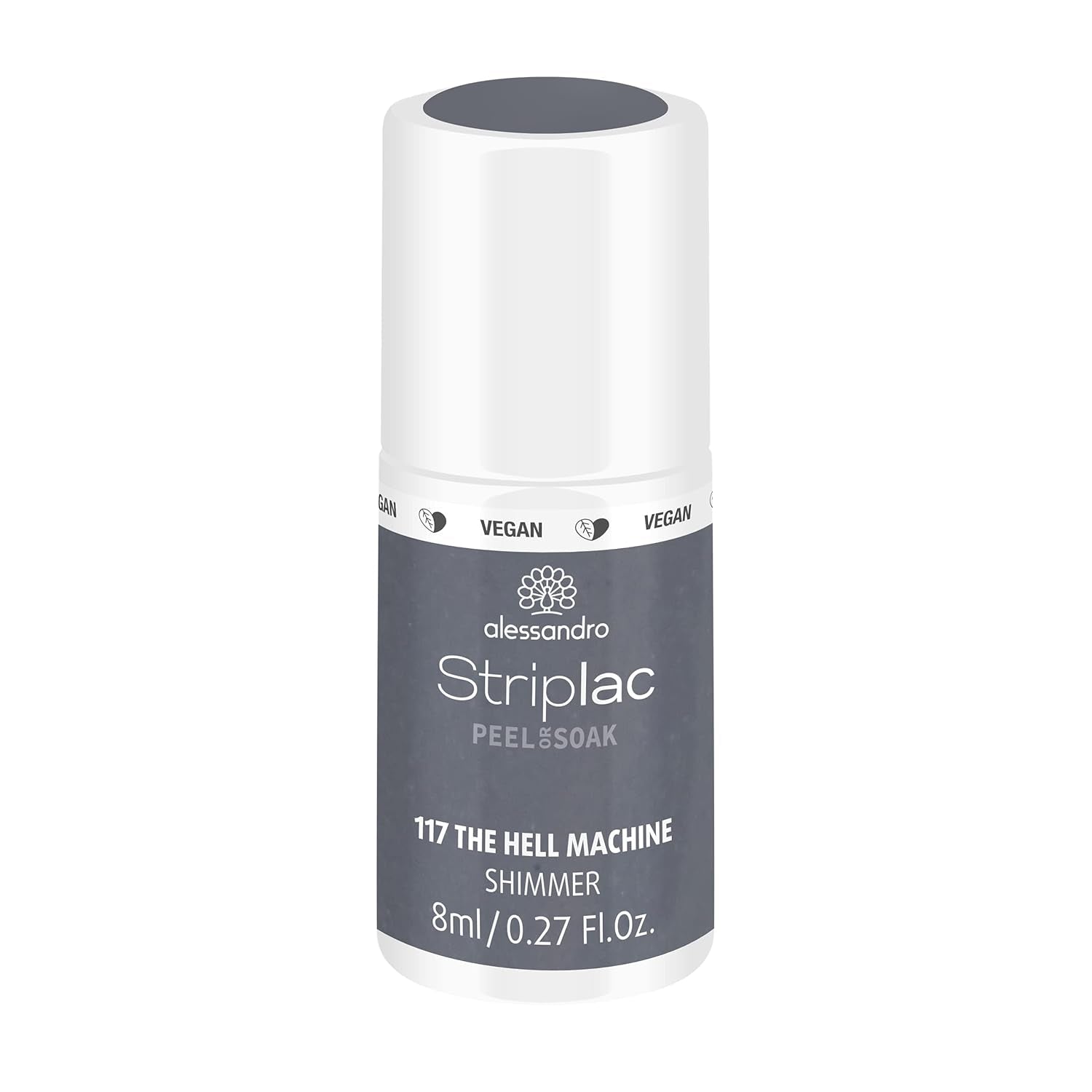 UV nail polish alessandro Striplac Midnight Black – Delicate and long-lasting – Easy removal thanks to peel-off removal technology – Vegan and cruelty-free – 8 ml
