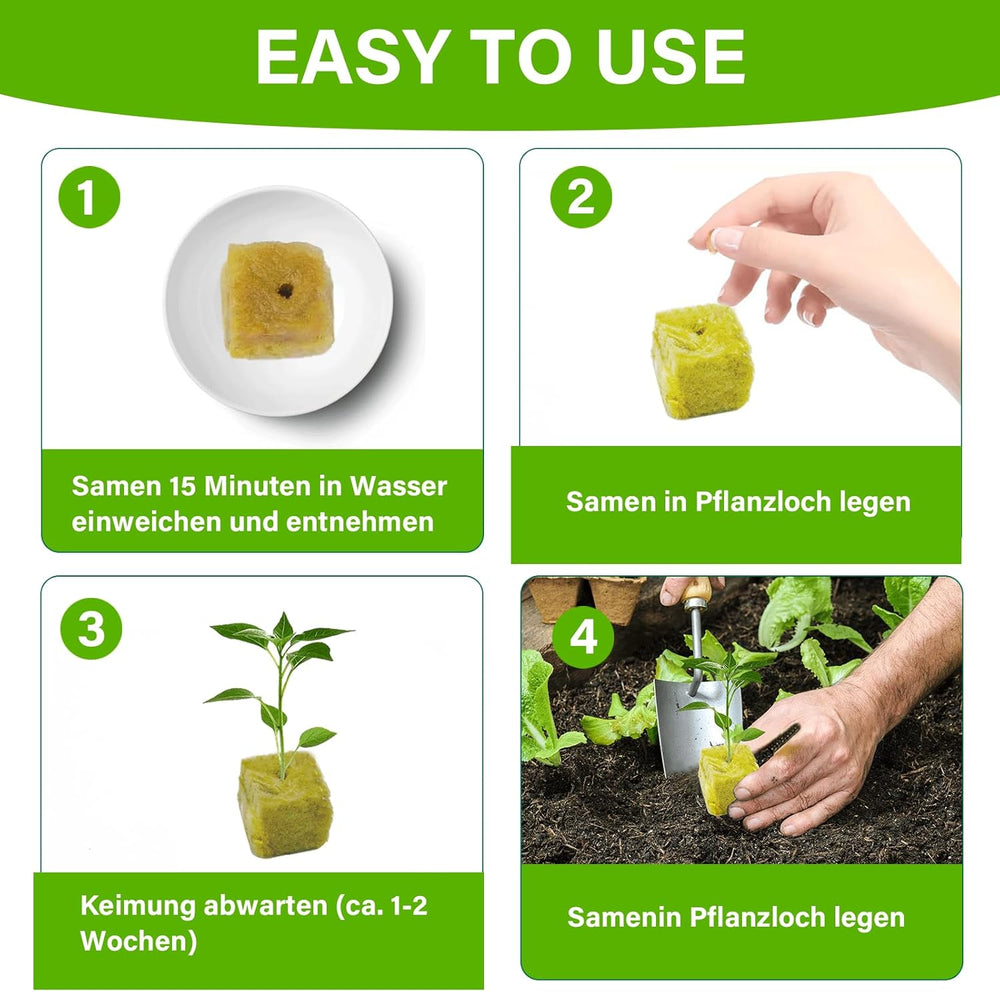 100 Stück Steinwolle Anzucht Würfel 2.5x2.5x2.5CM Rockwool Cube Anzuchtmatte Steinwolle Anbau Hydrokultur Umpflanzen für Bodenlose Anzucht Setzlinge Stecklinge Klonpflanzen