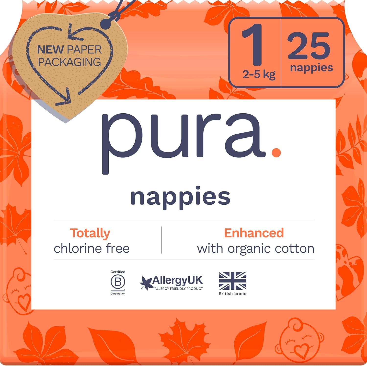 Scutece Eco Baby - Mărimea 3 (4-9 kg), 1 pachet (26 scutece), scutece ultra-moi pentru piele sensibilă, bumbac organic, protecție împotriva scurgerilor de până la 12 ore, ghid de mărimi nou