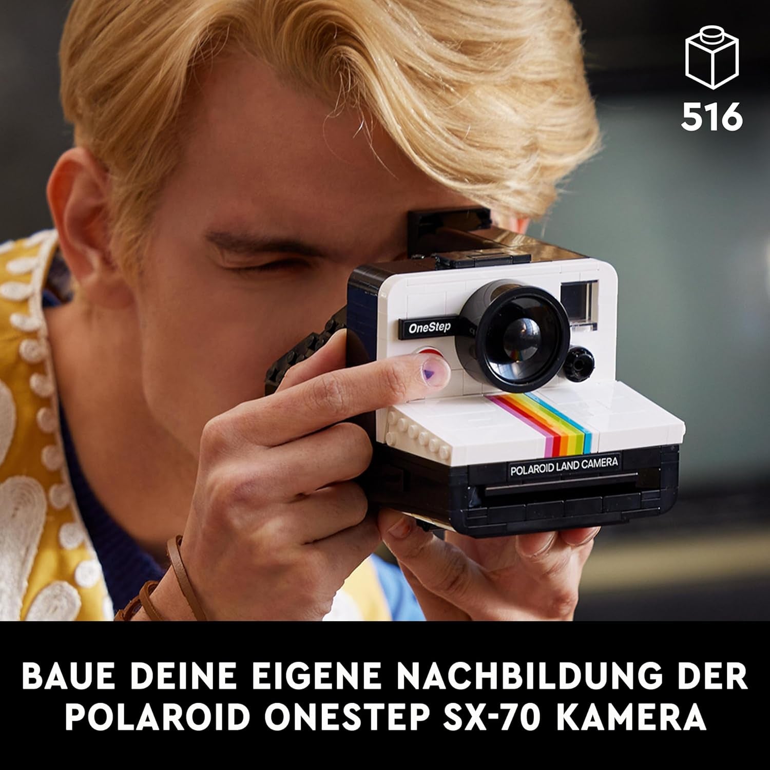LEGO Ideas Polaroid Onestep SX-70 Camera Set for Adults, Collectible with Authentic Details, Creative Activity, Photography Gifts for Women, Men, Him, Her and Teens 21345 Building Sets Besuche den LEGO-Store
