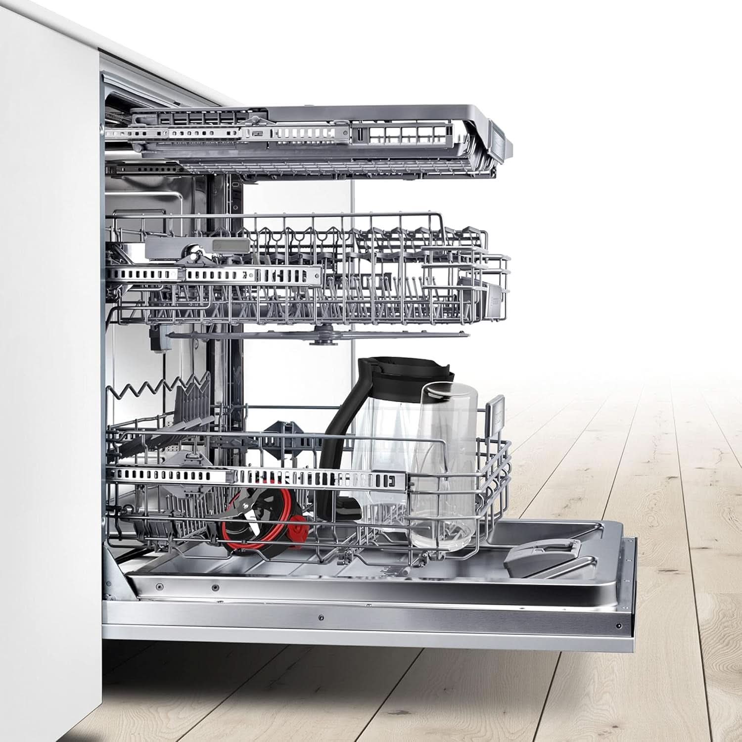 Bosch Standmixer Vitapower Serie 4 MMB6382M, Edelstahl-Klingen Made in Germany, 1.5L Thermosafe Glasbehälter, Stopfer, Sicherheitsdeckel, Spülmaschinengeeignete Teile, 30,000 U/Min, 1200 W, Edelstahl Kitchen Naty Shop