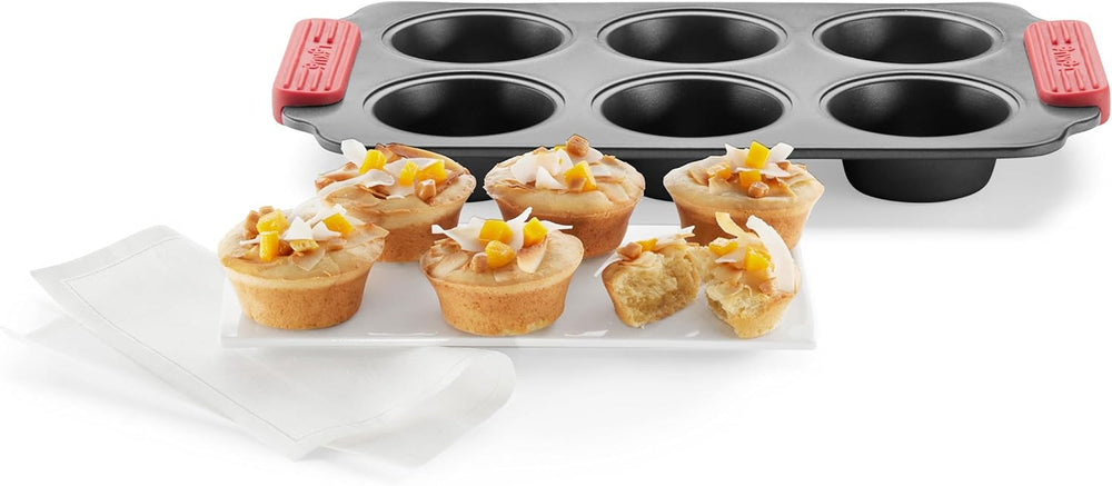 Lékué Muffin-Backform, Antihaftbeschichte, Metall, 6 Mulden Molds and baking trays Naty Shop