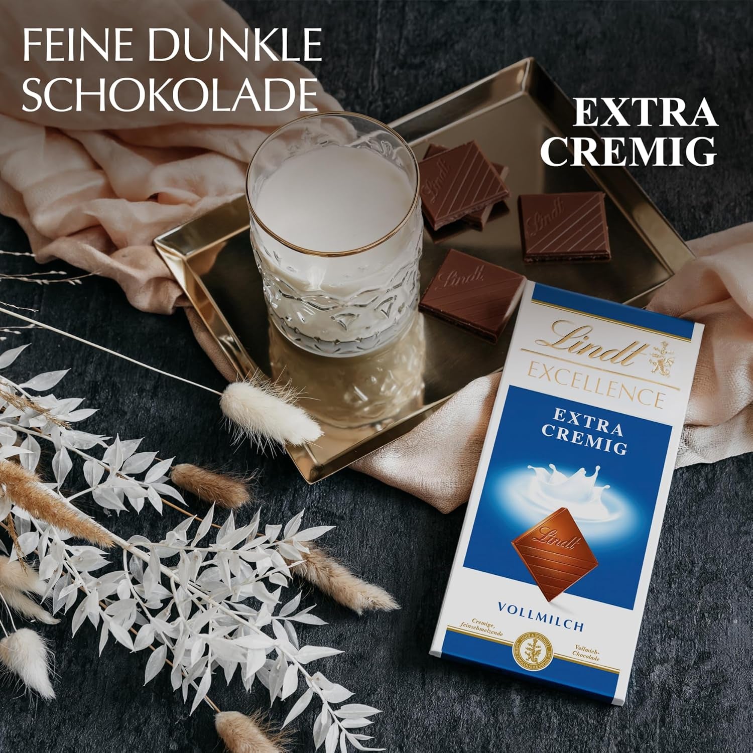 Lindt EXCELLENCE Extra Creamy Milk Chocolate | Bar 100g | Fine, premium milk chocolate with a creamy, milky flavor | Intense and persistent aroma | Chocolate gift