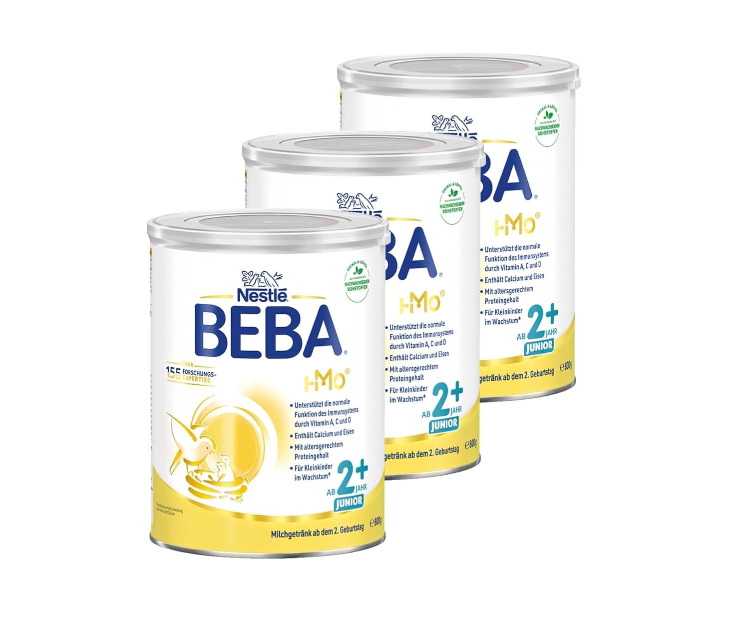 Nestle BEBA Junior 2+, from 2nd birthday, baby food with HMO 2'-FL, only lactose, no palm oil, pack 3 (3 x 800g) Mother and Baby Naty Shop