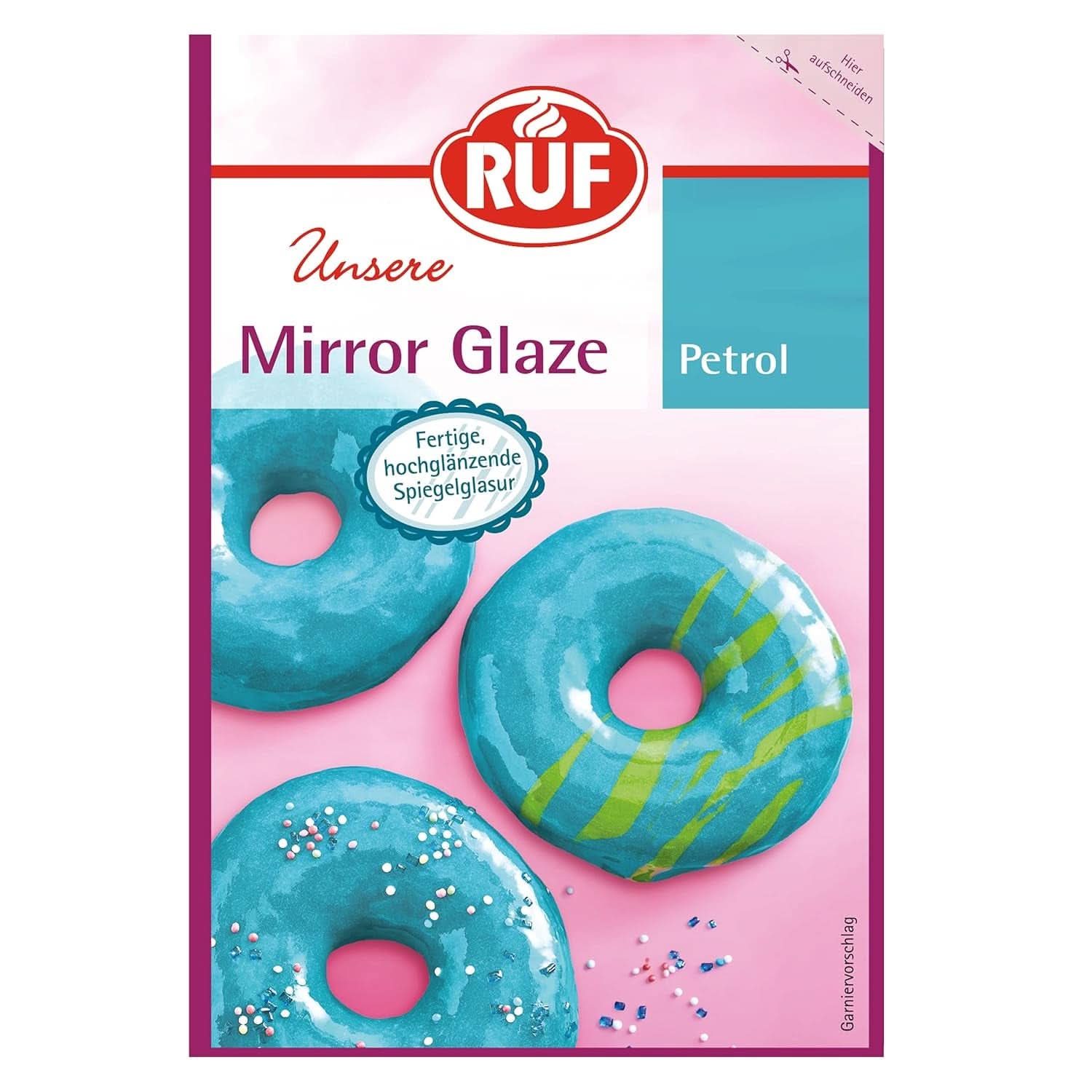 RUF Glazura Oglinda, Gata de utilizare, 100 grame Glazuri si Decor Naty Shop Glaur Petrol 100G
