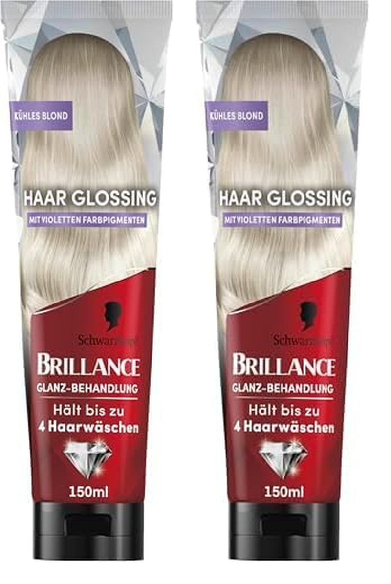 Brillance Shine Treatment, Hair Glossing Radiant Violet (150 ml), hrănește și intensifică culoarea părului, poate fi folosit ca o mască de păr, durează până la 6 spălări ale părului Vopsea pentru par Naty Shop Blondă cool 150.00 Ml (pachet de 2)
