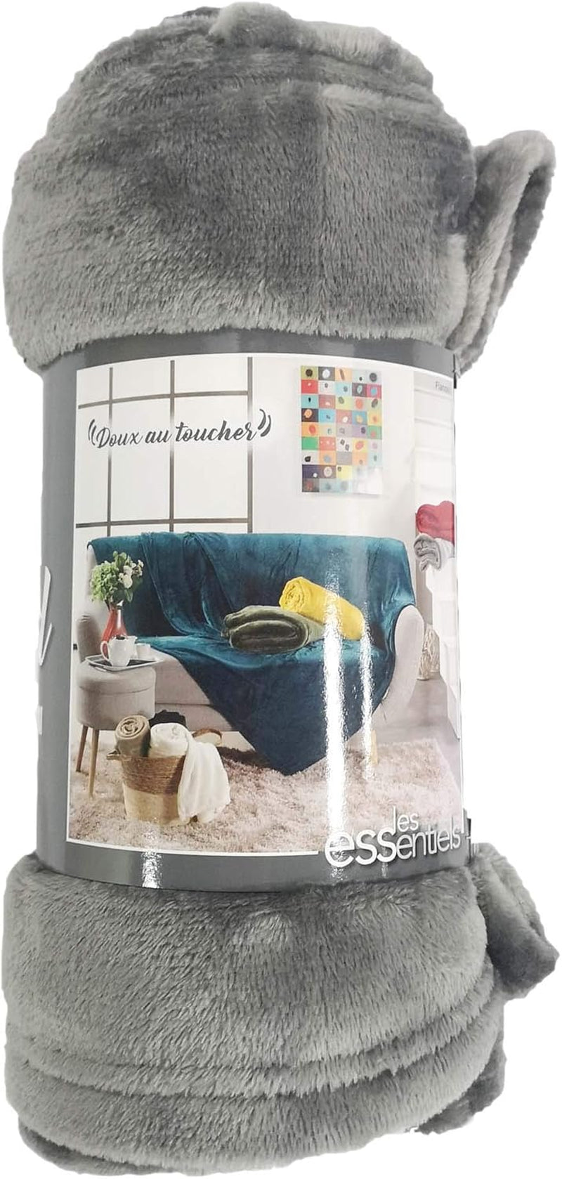 Douceur D'Intérieur Flanou Plaid, Polyester, Grey, 125 X 150 Cm Duvets and quilts Naty Shop