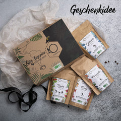 ORIGEENS Bio Kaffeebohnen Probierset 1kg | Premium Bio Arabica Kaffee Ganze Bohnen Set 4x250g | Traditionelle Röstung | Kaffee Geschenkset