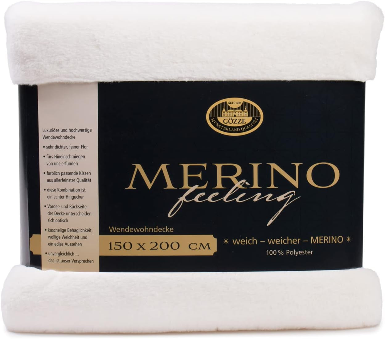 Gözze - Comfortable Blanket, Reversible, High Density 600 G/M², 150 X 200 Cm - Dark Green Beds and Blankets Besuche den GÃ¶zze-Store White Wool 150 X 200 Cm