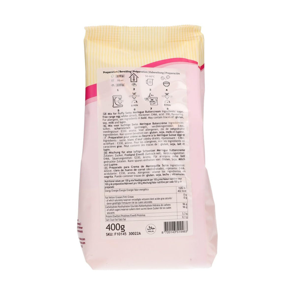 Funcakes Mix Für Schweizer Baiser Buttercreme: Einfach Zu Berübenen, Cremig, Perfekt Zum Dekorieren, Abdecken Und Füllen Von Kuchen, Belag Auf Cupcakes. 400 G. Mixture for baking and cooking Naty Shop