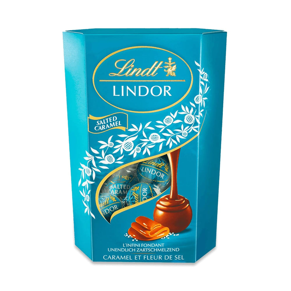 Lindt Chocolate | LINDOR Salted Caramel Cornet | 500g | 38 Milk Chocolate Balls with Salted Caramel Filling | Gift of Chocolate