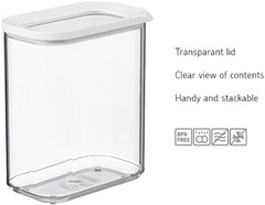 Mepal - Cutie de depozitare pentru frigider Modula XXL - Container pentru alimente cu capac - Organizator de bucătărie și cutie de depozitare din plastic - Organizator stivuibil și etanș pentru frigider - 4800 ml - Alb Cutii depozitare alimente Naty Shop