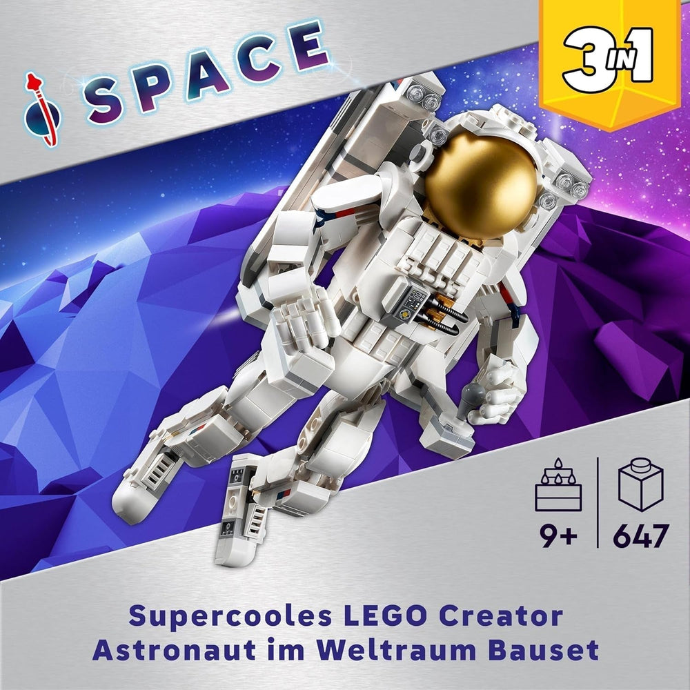 LEGO Creator 3In1 Space Astronaut Toy, Dog and Spaceship Model Kit for Kids, Kindergarten Decorations, Creative Gift for Boys and Girls 9 Years Old 31152 Building Sets Besuche den LEGO-Store