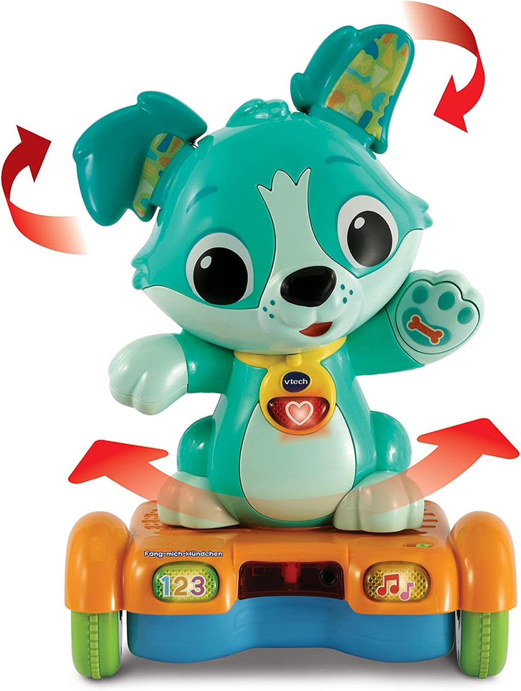 Vtech Baby Catch Me Puppy - Cățelușul hoverboard motorizat încurajează mișcarea - Cu urechi mișcătoare, cântece, sunete și conținut de învățare - Pentru copii cu vârsta cuprinsă între 12-36 luni Jucarii Bebe Naty Shop