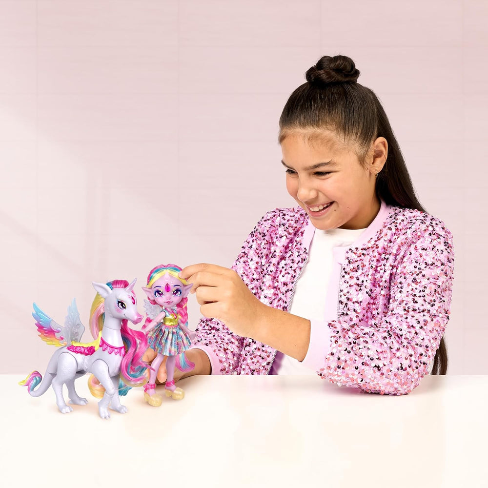 Magic Pixlings Pop + Pony Set mit Puppe und Pony - Magic Unboxing mit speziellen Zaubern - Puppe mit langen Mähnen zum Kämmen - Kinder ab 3 Jahren behrumt - MG104000